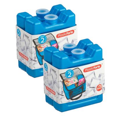 8x stuks 100 grams koelelementen - 8 x 7.5 x 2.3 cm - blauw - kunststof - met sneeuwvlokken print