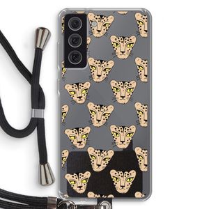 Tijger: Samsung Galaxy S21 FE Transparant Hoesje met koord