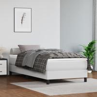 Pocketveringmatras 120x190x20 cm kunstleer wit