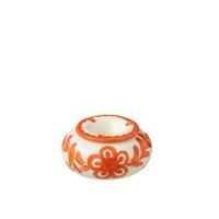 J-Line Ashtray Granada Ceramic White|Orange Large