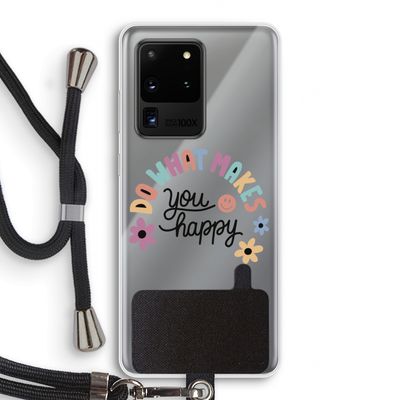 Happy days: Samsung Galaxy S20 Ultra Transparant Hoesje met koord