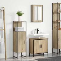 Badkamermeubelset 3 pcs Bruin 60 x 30 x 60 cm Bewerkt hout