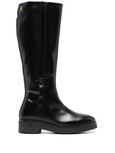 Tommy Hilfiger bottes en cuir à bout rond - Noir