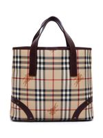 Burberry Pre-Owned sac à motif Haymarket - Marron - thumbnail