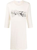 Yohji Yamamoto t-shirt à slogan imprimé - Tons neutres