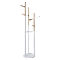 Kapstok - wit/beige - MDF hout - 6 haaks - 30 x 135 cm Kapstok - wit/beige - MDF hout - 6 haaks - 30 x 135 cm