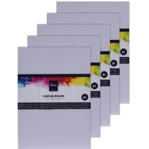 Canvas schilderdoek - 5x - A4 formaat - blanco hobby schilderpaneel