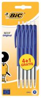 Bic balpen M10 Clic schrijfbreedte 0,4 mm, medium punt, blauw, blister 4 + 1 gratis - thumbnail