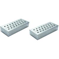 Smokerbox - 2x - voor de BBQ - RVS - 24 x 10 x 4,5 cm - rookbox