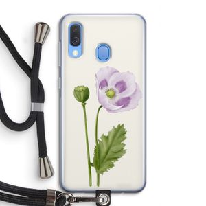 Purple poppy: Samsung Galaxy A40 Transparant Hoesje met koord