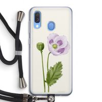 Purple poppy: Samsung Galaxy A40 Transparant Hoesje met koord