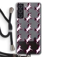 Musketon Unicorn: Samsung Galaxy S21 FE Transparant Hoesje met koord