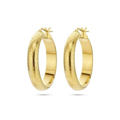 Verguld Zilveren Oorringen Halfronde Buis - 6,0mm - 31,5mm