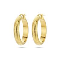 Verguld Zilveren Oorringen Halfronde Buis - 6,0mm - 31,5mm
