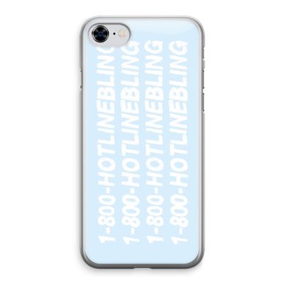 Hotline bling blue: iPhone 8 Transparant Hoesje
