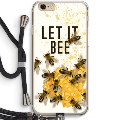 Let it bee: iPhone 6 / 6S Transparant Hoesje met koord