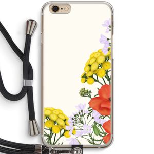 Wilde bloemen: iPhone 6 / 6S Transparant Hoesje met koord