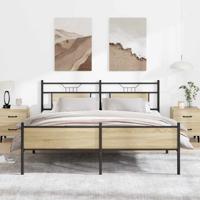 Bedframe zonder matras metaal sonoma eikenkleurig 160x200 cm