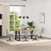 Eetkamerstoelen 6 st fluweel lichtgrijs