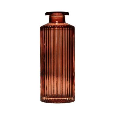 Hakbijl Glass Tobi lines flesvaas roze ø5,4xh13cm