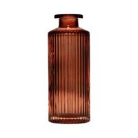 Hakbijl Glass Tobi lines flesvaas roze ø5,4xh13cm