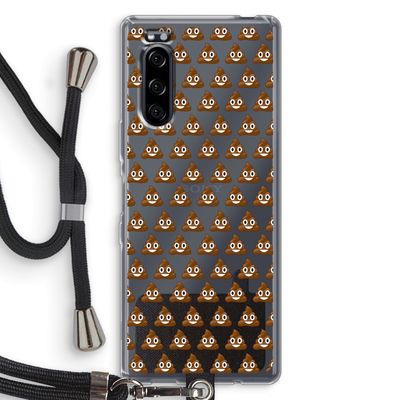 Poop emoji: Sony Xperia 5 Transparant Hoesje met koord