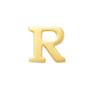 Minimalistische letter oorbelknopje - 14K GOUD - Goud - R