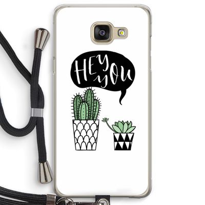 Hey you cactus: Samsung Galaxy A5 (2016) Transparant Hoesje met koord