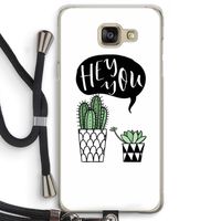 Hey you cactus: Samsung Galaxy A5 (2016) Transparant Hoesje met koord