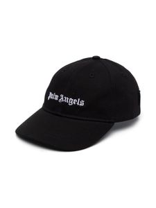 Palm Angels Kids casquette en coton à logo brodé - Noir