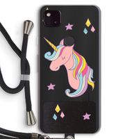 Roze eenhoorn: Pixel 4a 5G Transparant Hoesje met koord