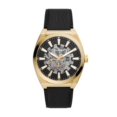 Horlogeband Fossil ME3208 Leder Zwart 18mm
