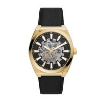 Horlogeband Fossil ME3208 Leder Zwart 18mm