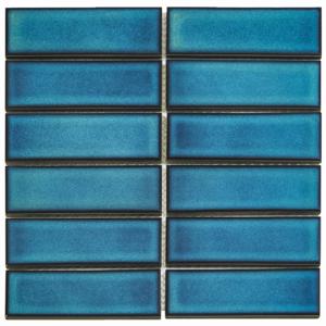The Mosaic Factory Barcelona Mozaiek Tegel Rechthoek - Azure Blue Speckle Porselein Geglazuurd 291x297 mm