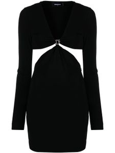 DSQUARED2 robe courte à col bénitier à découpes - Noir