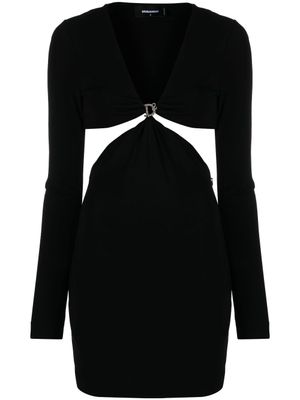 DSQUARED2 robe courte à col bénitier à découpes - Noir