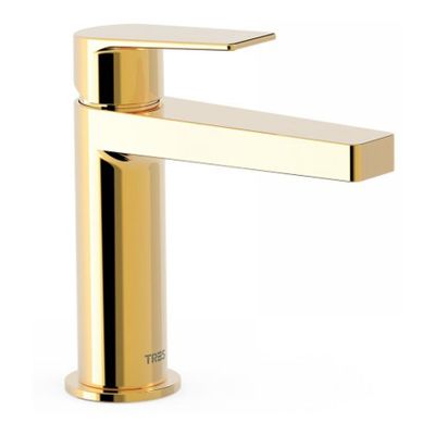 Wastafelkraan Tres Project | Opbouw | Mengkraan | Standaard model | 1-hendel | Rond | 24k Goud glans