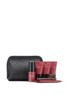 Ferragamo trousse pour accessoires de chaussures Gancini à détail embossé - Noir