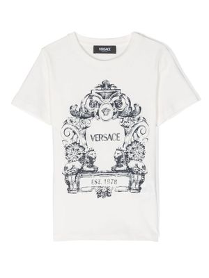 Versace Kids t-shirt à imprimé Cartouche - Blanc