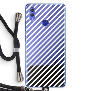 Strepen zwart-wit: Honor Note 10 Transparant Hoesje met koord
