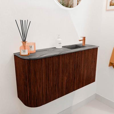 Toiletmeubel Mondiaz Joya Dlux | 81.6 cm | Meubelkleur Ruby | Faye wastafel Sombra Wasbak Rechts | 1 kraangat