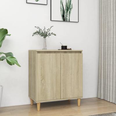 Dressoir met houten poten 60x35x70 cm bewerkt hout sonoma eiken
