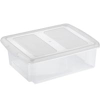 Sunware opslagbox - 17 liter - transparant - 45 x 36 x 14 cm - met afsluitbare deksel