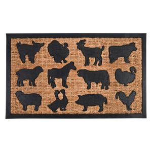 Boerderijdieren thema deurmat/buitenmat rubber/kokosvezel 75 x 45 cm - Deurmatten