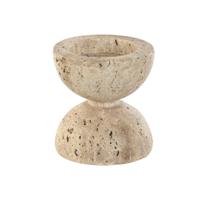 Kaarshouder Home ESPRIT Beige Magnesium 12 x 12 x 12,7 cm