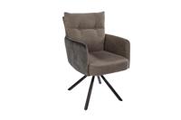 Draaistoel BIG GEORGE 360° met armleuningen platgeweven stof groen draaibaar - 40169