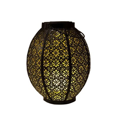 1x stuks zwart/gouden solar lantaarns van metaal 23 cm