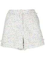 SHIATZY CHEN short en tweed à coupe courte - Blanc - thumbnail