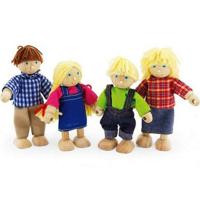 Pintoy houten boeren familie figuren 4 stuks Pintoy houten boeren familie figuren 4 stuks