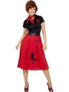 1950&apos;s style poedel kostuum vrouw